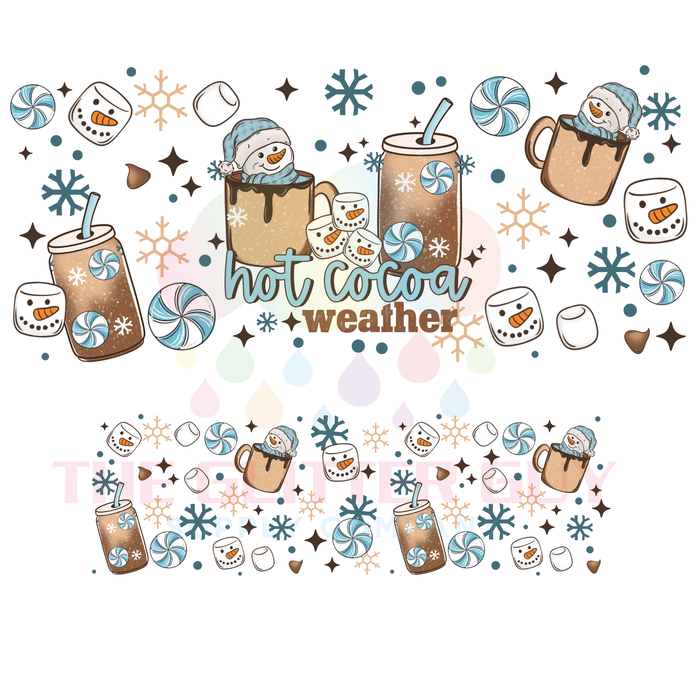 40 oz Tumbler Wrap - UVDTF Ink Transfers - Hot Cocoa Blue | UVDTF from The Glitter Guy