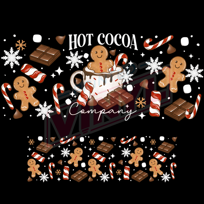 40 oz Tumbler Wrap - UVDTF Ink Transfers - Hot Cocoa Gingerbread | UVDTF from The Glitter Guy