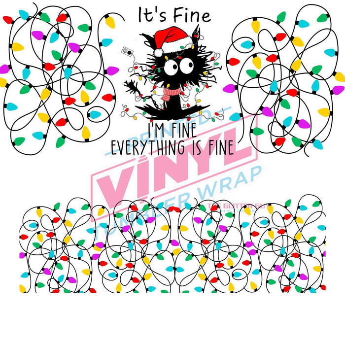 40 oz Tumbler Wrap - UVDTF Ink Transfers - It's Fine Cat | UVDTF from The Glitter Guy