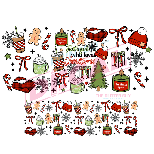 40 oz Tumbler Wrap - UVDTF Ink Transfers - Just A Christmas Girl | UVDTF from The Glitter Guy