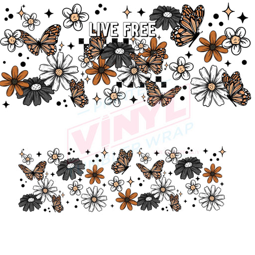 40 oz Tumbler Wrap - UVDTF Ink Transfers - Live Free | UVDTF from The Glitter Guy