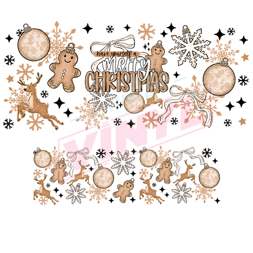 40 oz Tumbler Wrap - UVDTF Ink Transfers - Merry Christmas Ornaments | UVDTF from The Glitter Guy