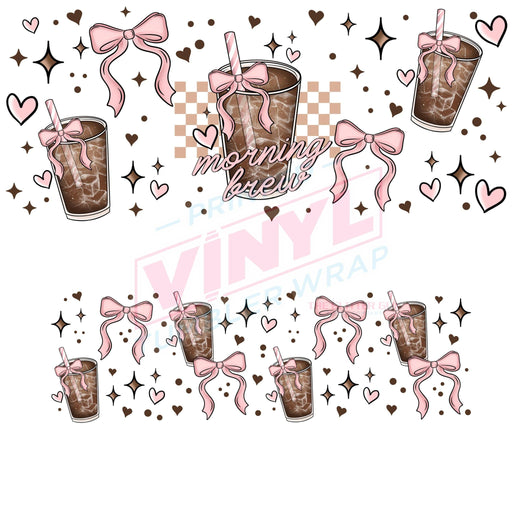 40 oz Tumbler Wrap - UVDTF Ink Transfers - Morning Brew Girlie | UVDTF from The Glitter Guy