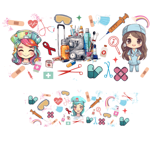 40 oz Tumbler Wrap - UVDTF Ink Transfers - Nurses | UVDTF from The Glitter Guy