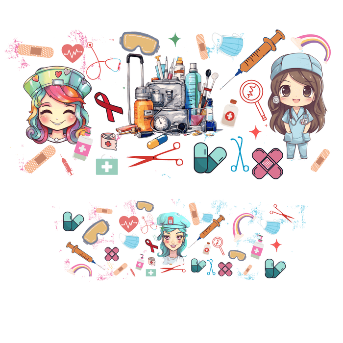 40 oz Tumbler Wrap - UVDTF Ink Transfers - Nurses | UVDTF from The Glitter Guy