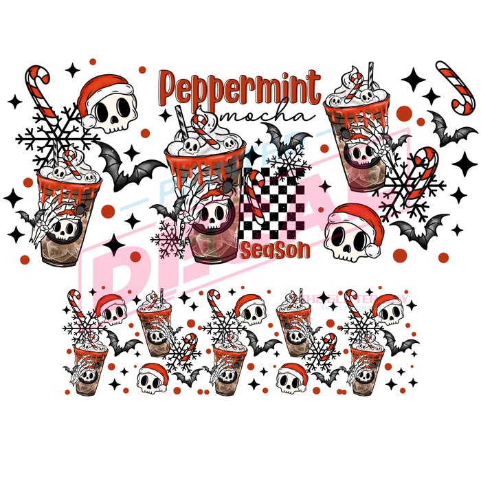 40 oz Tumbler Wrap - UVDTF Ink Transfers - Peppermint Mocha | UVDTF from The Glitter Guy