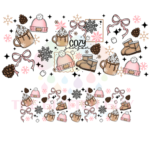 40 oz Tumbler Wrap - UVDTF Ink Transfers - Pink Cozy | UVDTF from The Glitter Guy