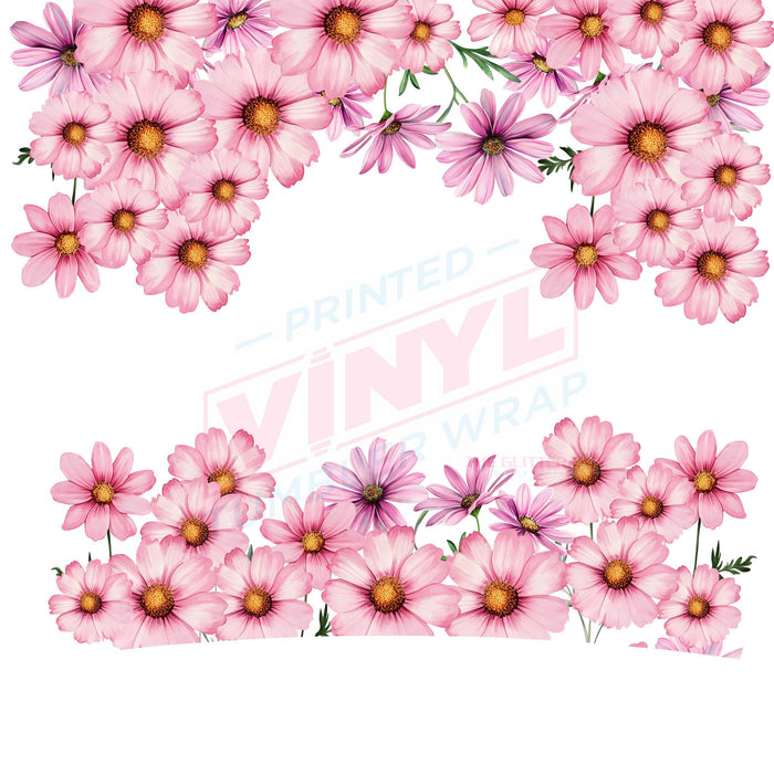 40 oz Tumbler Wrap - UVDTF Ink Transfers - Pink Daisies | UVDTF from The Glitter Guy
