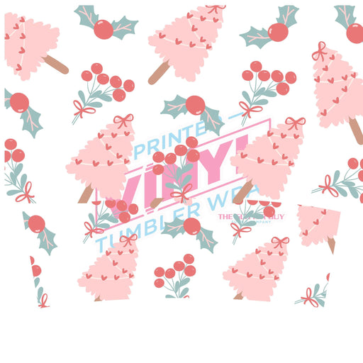 40 oz Tumbler Wrap - UVDTF Ink Transfers - Pink Trees | UVDTF from The Glitter Guy