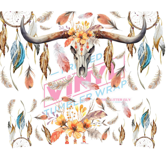 40 oz Tumbler Wrap - UVDTF Ink Transfers - Pretty Skull | UVDTF from The Glitter Guy