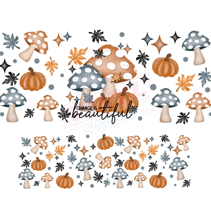 40 oz Tumbler Wrap - UVDTF Ink Transfers - Pumpkins & Shrooms | UVDTF from The Glitter Guy