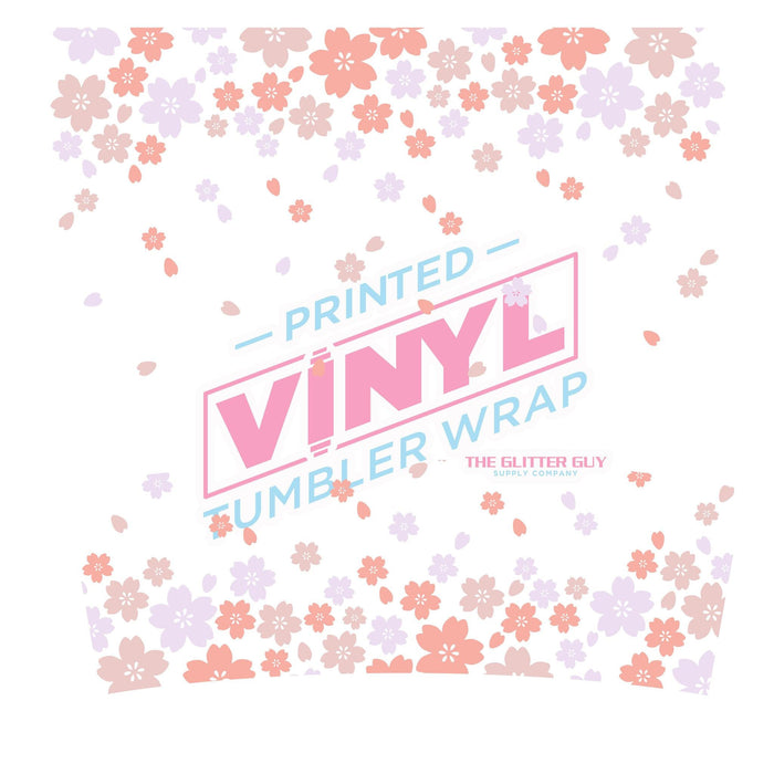 40 oz Tumbler Wrap - UVDTF Ink Transfers - Sakura Petals | UVDTF from The Glitter Guy