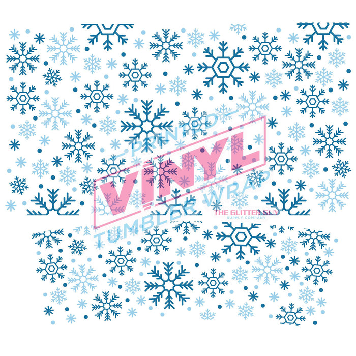 40 oz Tumbler Wrap - UVDTF Ink Transfers - Snowflakes | UVDTF from The Glitter Guy