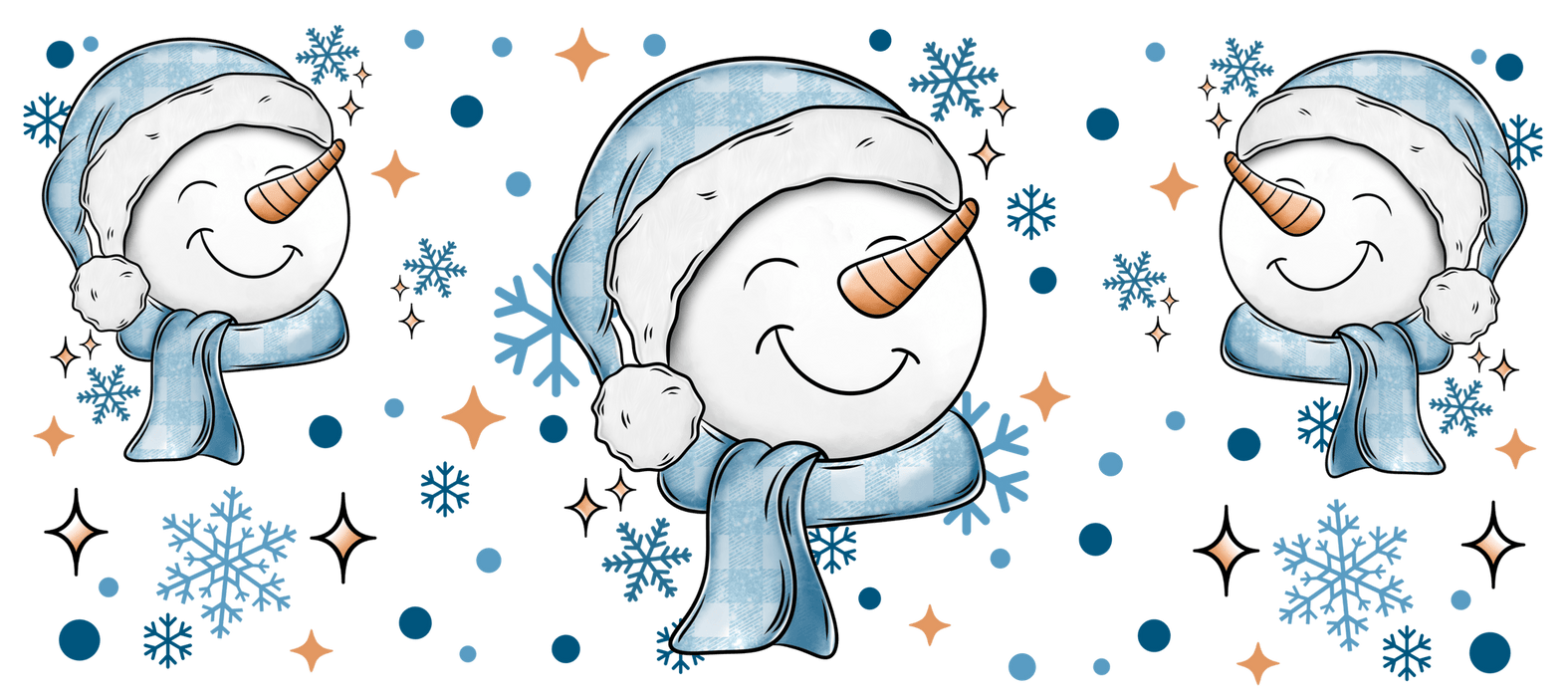 40 oz Tumbler Wrap - UVDTF Ink Transfers - Snowman Grins | UVDTF from The Glitter Guy