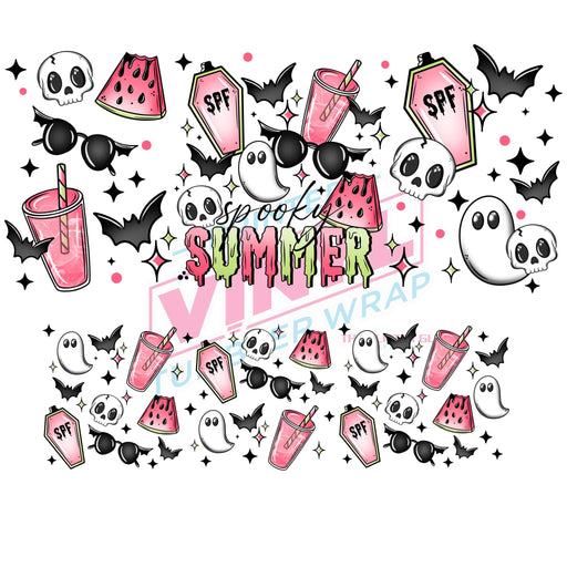 40 oz Tumbler Wrap - UVDTF Ink Transfers - Spooky Summer | UVDTF from The Glitter Guy