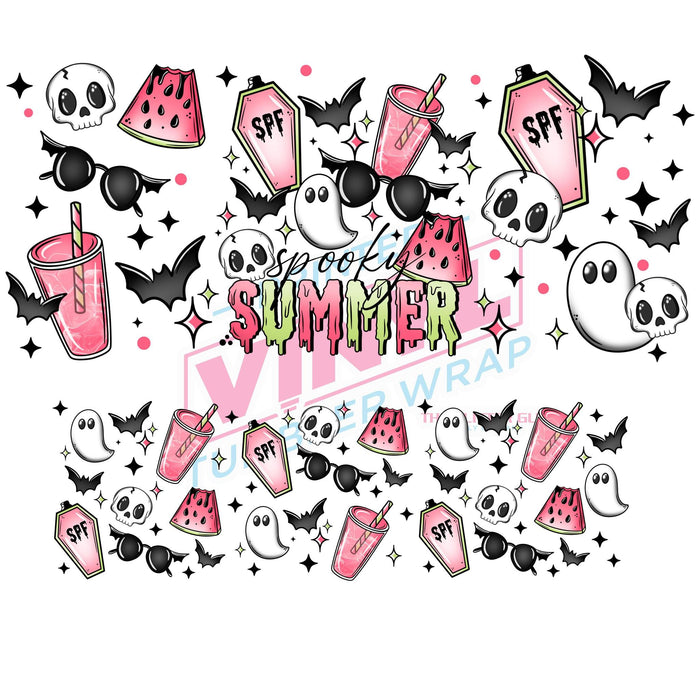 40 oz Tumbler Wrap - UVDTF Ink Transfers - Spooky Summer | UVDTF from The Glitter Guy