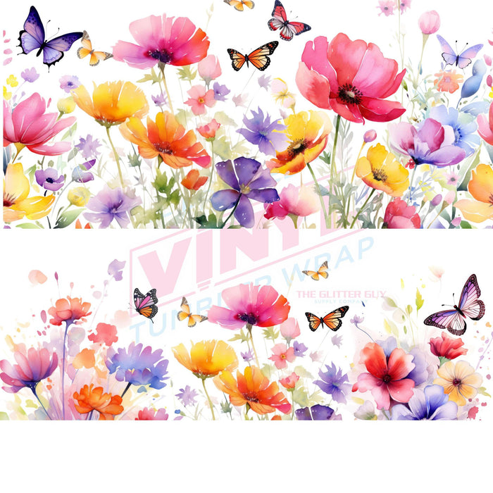 40 oz Tumbler Wrap - UVDTF Ink Transfers - Spring Garden | UVDTF from The Glitter Guy