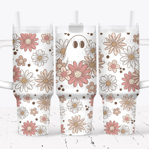 40 oz Tumbler Wrap - UVDTF Ink Transfers - Spring Ghostie | UVDTF from The Glitter Guy