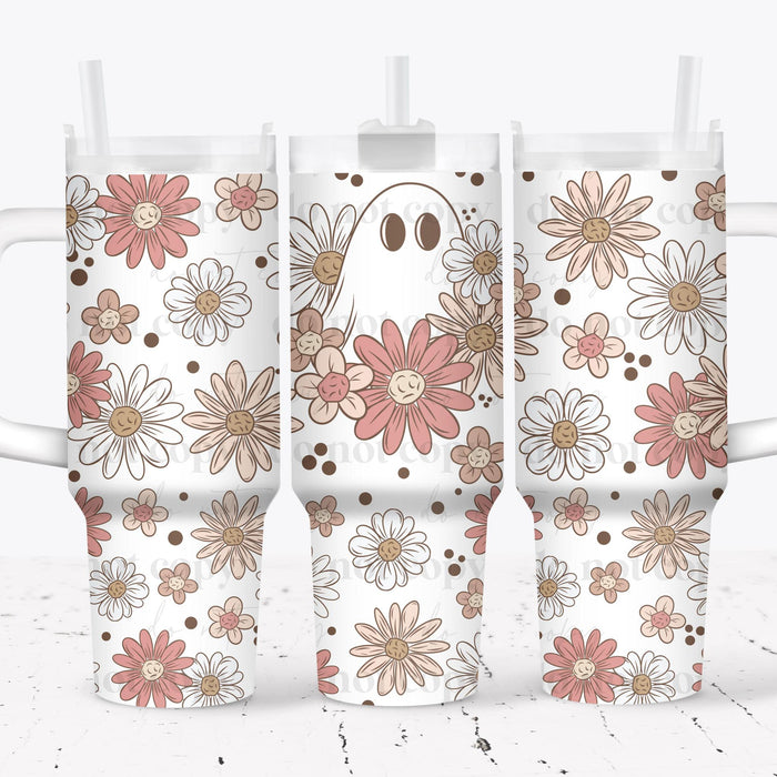 40 oz Tumbler Wrap - UVDTF Ink Transfers - Spring Ghostie | UVDTF from The Glitter Guy