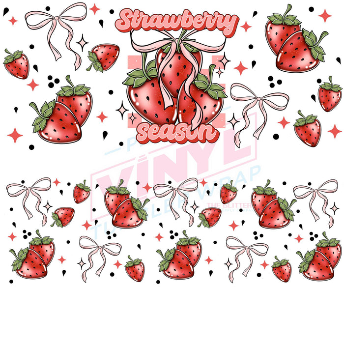 40 oz Tumbler Wrap - UVDTF Ink Transfers - Strawberry Season | UVDTF from The Glitter Guy
