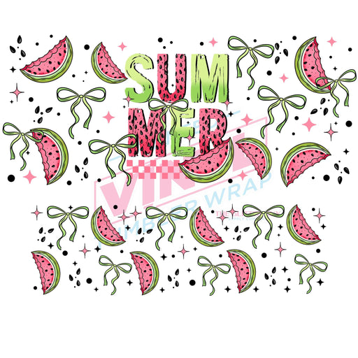 40 oz Tumbler Wrap - UVDTF Ink Transfers - Summer Watermelon | UVDTF from The Glitter Guy