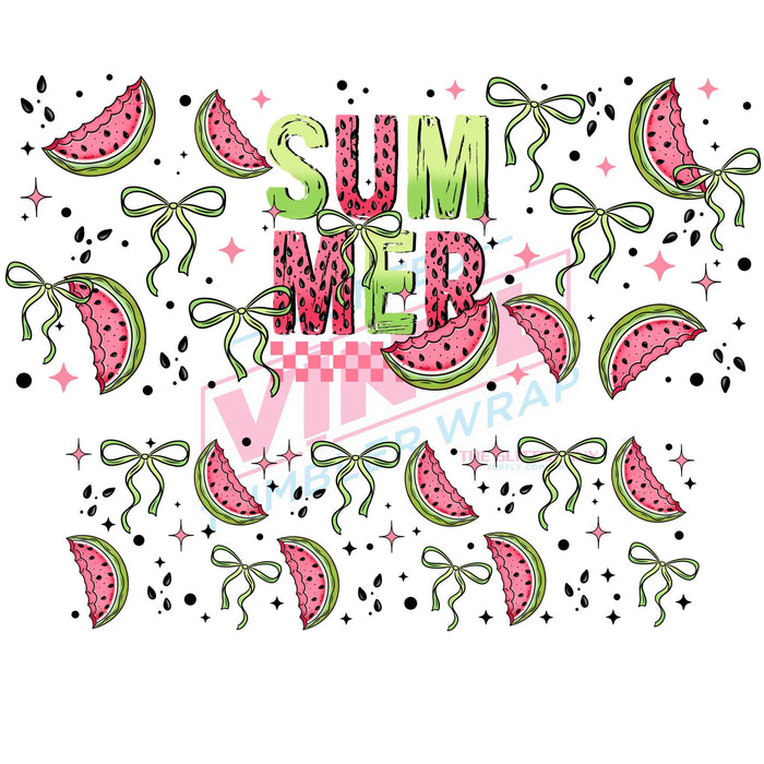 40 oz Tumbler Wrap - UVDTF Ink Transfers - Summer Watermelon | UVDTF from The Glitter Guy