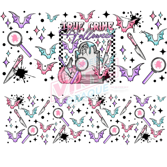 40 oz Tumbler Wrap - UVDTF Ink Transfers - True Crime Halloween | UVDTF from The Glitter Guy