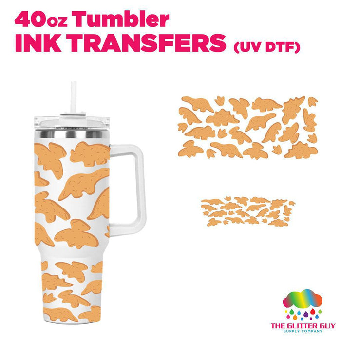 40oz Tumbler Wrap - Ink Transfers - Dino Nugs | UVDTF from The Glitter Guy