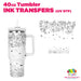 40oz Tumbler Wrap - Ink Transfers UVDTF - Black Floral Lines | UVDTF from The Glitter Guy