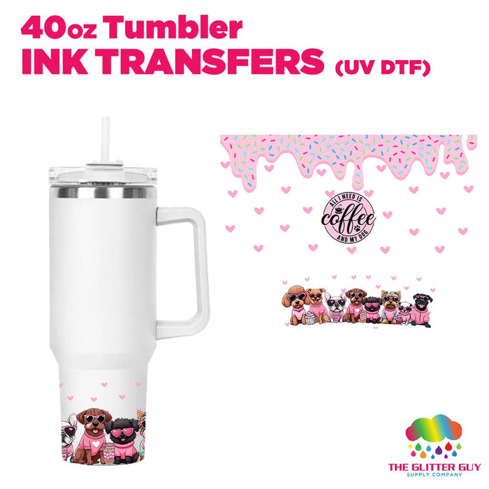 40oz Tumbler Wrap - Ink Transfers (UVDTF) - Cute Dog Mom | UVDTF from The Glitter Guy