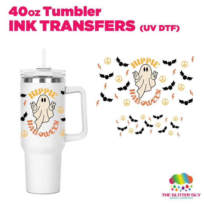40oz Tumbler Wrap - Ink Transfers (UVDTF) - Hippie Halloween | UVDTF from The Glitter Guy