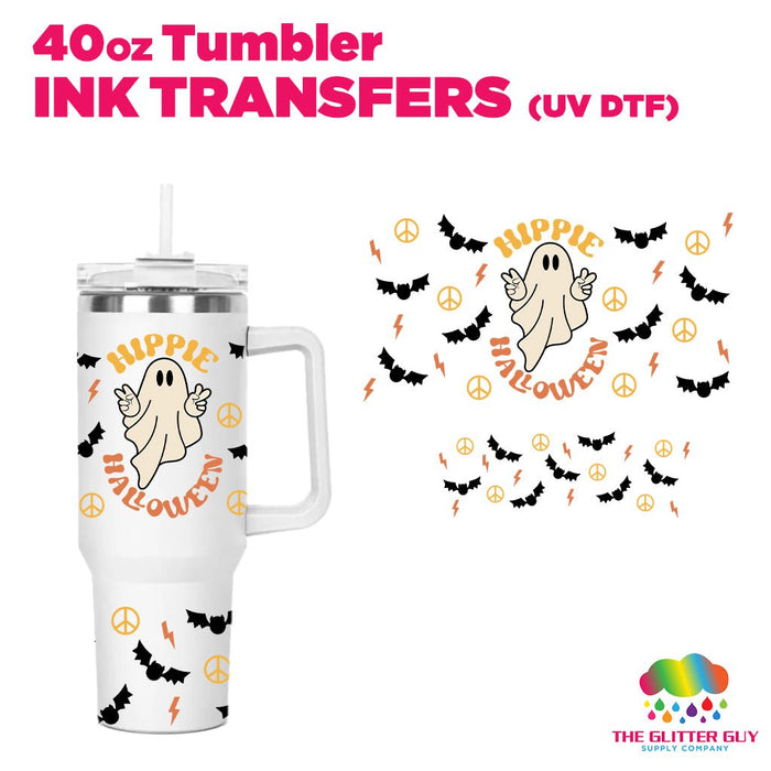 40oz Tumbler Wrap - Ink Transfers (UVDTF) - Hippie Halloween | UVDTF from The Glitter Guy