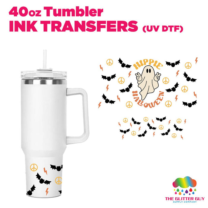 40oz Tumbler Wrap - Ink Transfers (UVDTF) - Hippie Halloween | UVDTF from The Glitter Guy