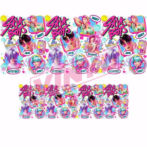 40oz Tumbler Wrap - Ink Transfers (UVDTF) - Pop Boys | UVDTF from The Glitter Guy