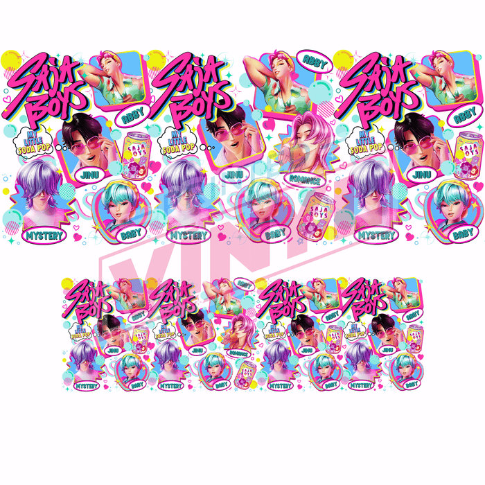 40oz Tumbler Wrap - Ink Transfers (UVDTF) - Pop Boys | UVDTF from The Glitter Guy