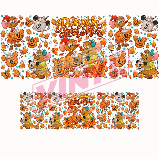 40oz Tumbler Wrap - Ink Transfers (UVDTF) - Pumpkin Spice Mice | UVDTF from The Glitter Guy