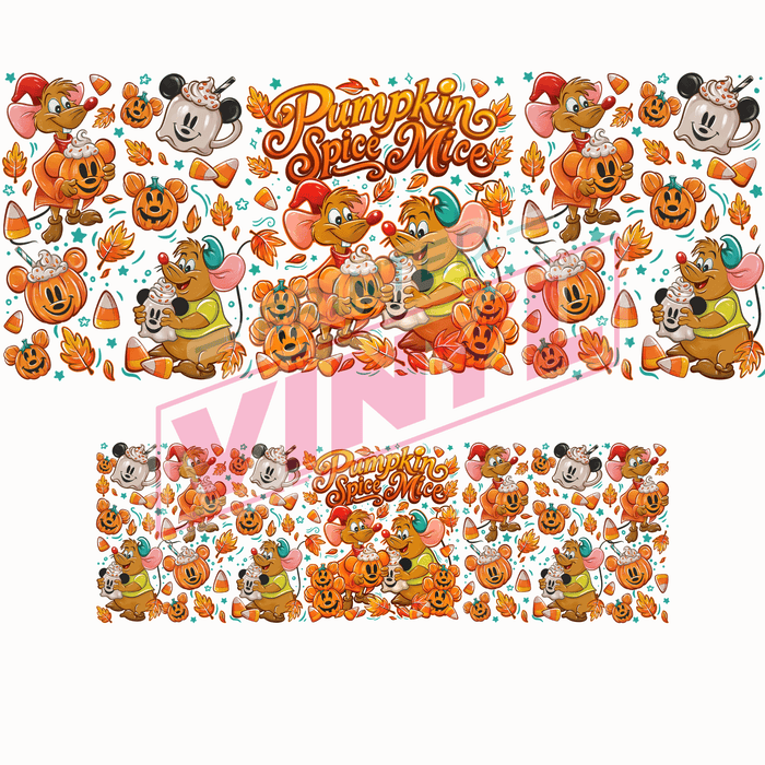 40oz Tumbler Wrap - Ink Transfers (UVDTF) - Pumpkin Spice Mice | UVDTF from The Glitter Guy