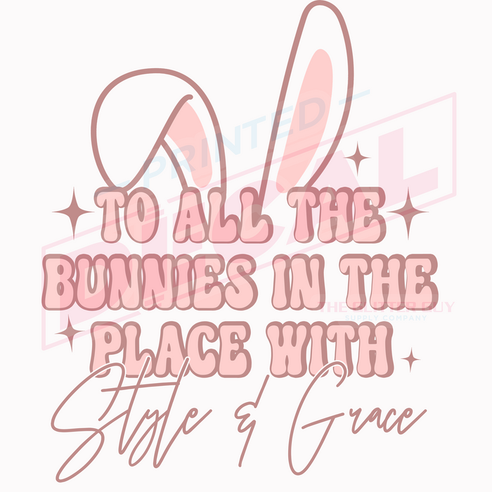 Printed Decal - All The Bunnies With Style And Grace