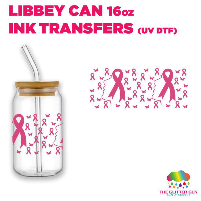 Libbey Can Wrap 16oz -  Ink Transfers | Ribbons & Butterflies
