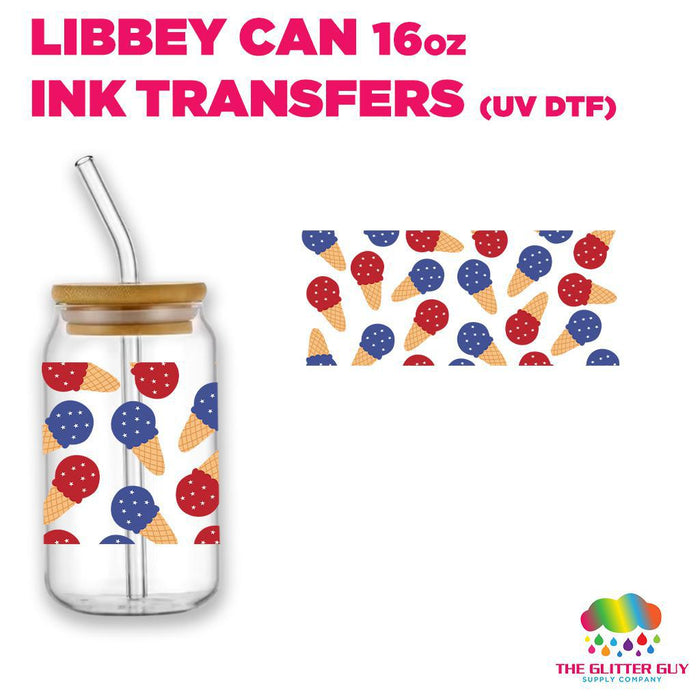 Libbey Can Wrap 16oz -  Ink Transfers | Merica Cones
