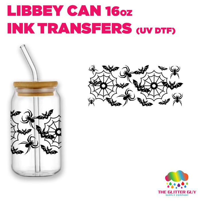 Libbey Can Wrap 16oz - Ink Transfers | Bats & Webs