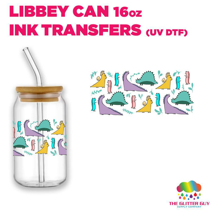 Libbey Can Wrap 16oz - Ink Transfers | Simple Dinos