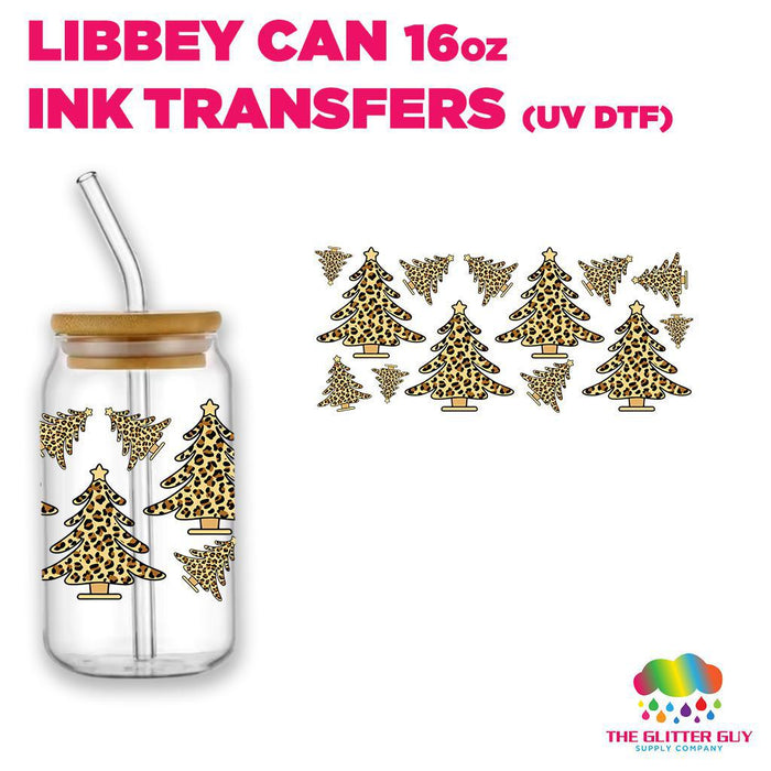 Libbey Can Wrap 16oz - Ink Transfers | Leopard Trees