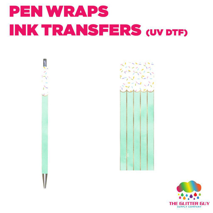 Mint Cone|Pen Wrap -  Ink Transfers (UVDTF)