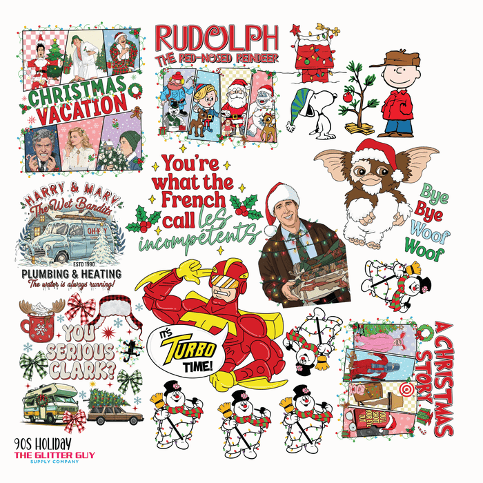 90s Holiday - Premade Gang Sheet | Gang Sheet from The Glitter Guy