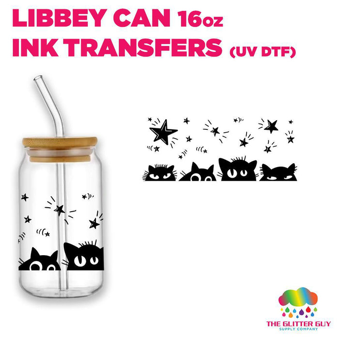 Crazy Cats | Libbey Can Wrap 16oz -  Ink Transfers (UVDTF)