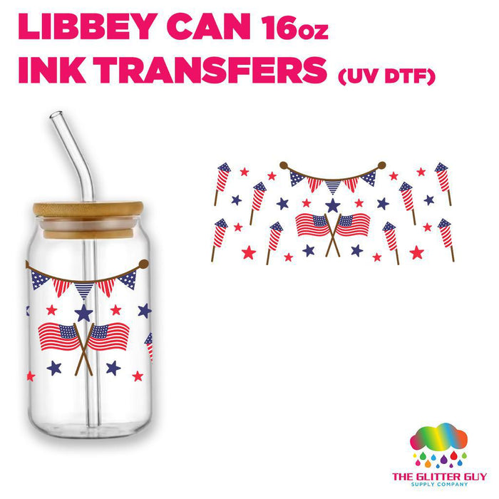 Libbey Can Wrap 16oz - Ink Transfers | Flags & Fireworks