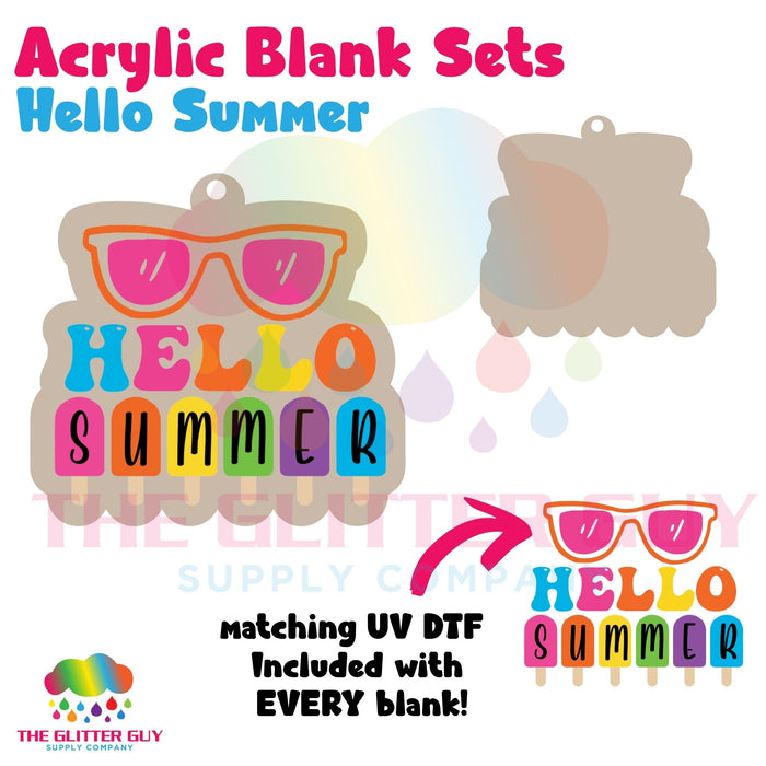 Acrylic Blank & Keychain Kit - Hello Summer