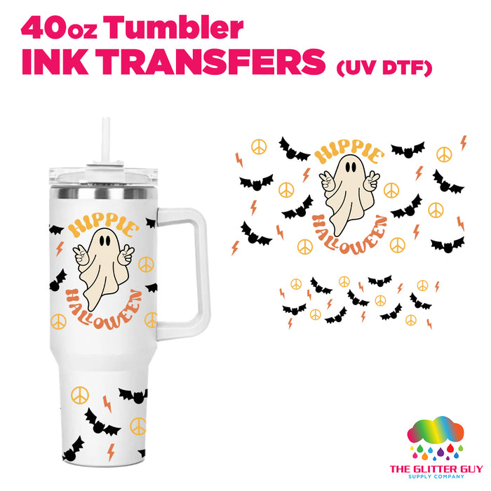40oz Tumbler Wrap - Ink Transfers (UVDTF) - Hippie Halloween