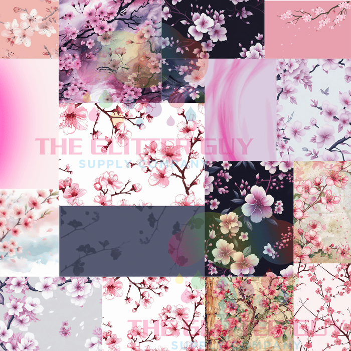 Printed Vinyl Patchwork - Cherry Blossoms